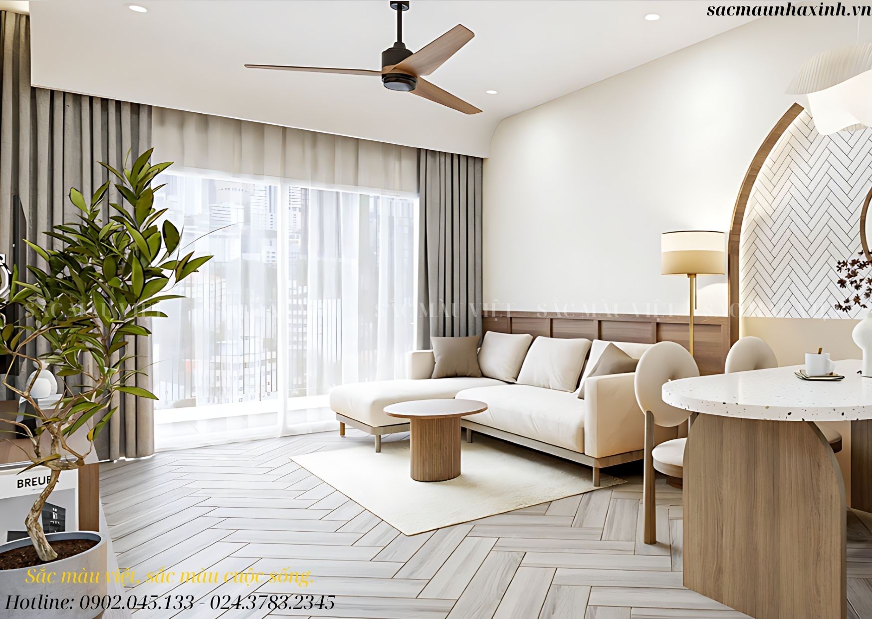 Ý tưởng thiết kế nội thất phong cách Japandi cho căn hộ